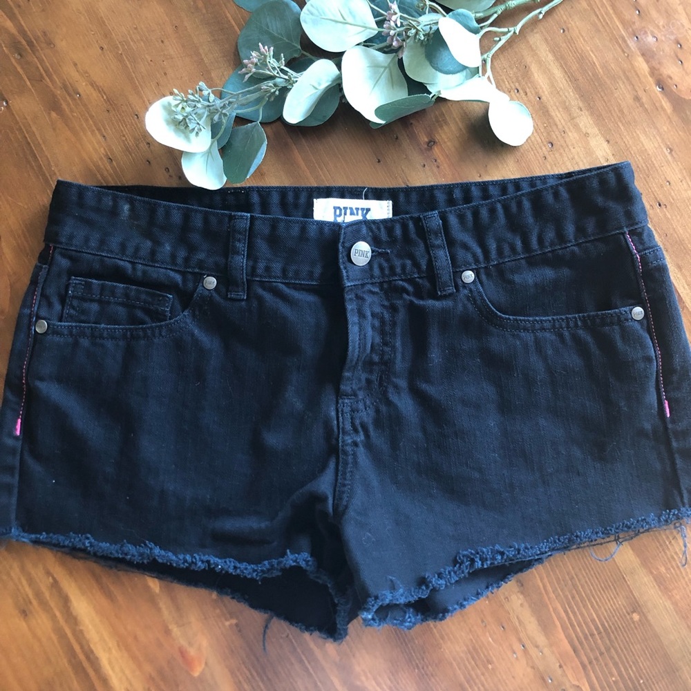 VS Pink black denim shorts